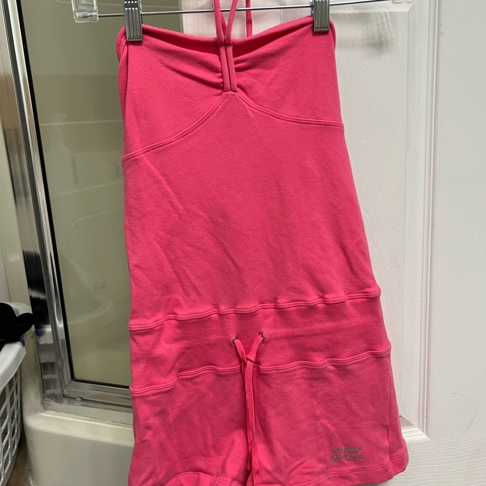 BEBE SPORTS Halter Romper, rhinestone Bebe logo